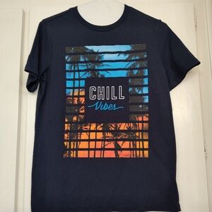Navy Blue kid's Tshirt , Old Navy, Chill Vibes graphic, xl